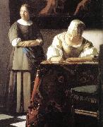 Lady Writing a Letter with Her Maid (detail)  ert VERMEER VAN DELFT, Jan